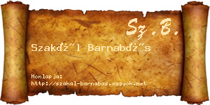 Szakál Barnabás névjegykártya